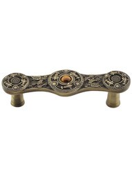 Lily Drawer Pull Inset with Tiger Eye - 3" Center-to-Center